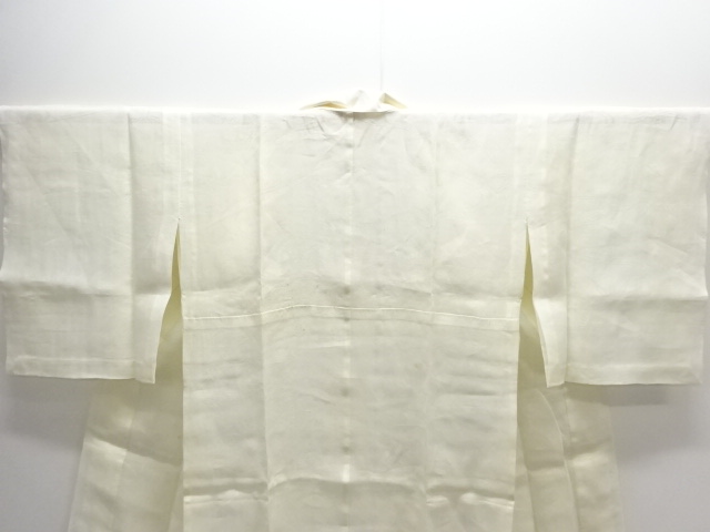  アンティーク　本麻透かし織　流水に笹模様長襦袢